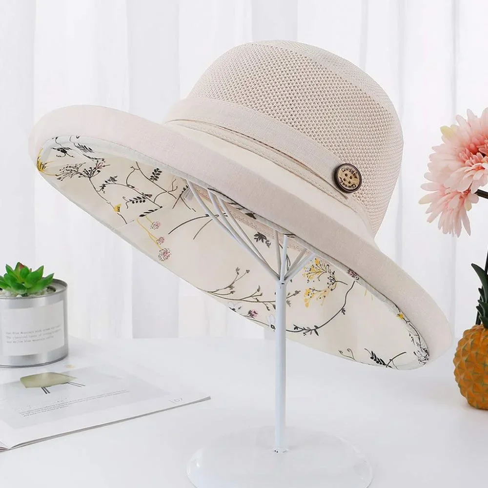 Women's Summer Hat with Sun Protection, Packable and Adjustable Wide Brim Floppy - Picture 2 of 5